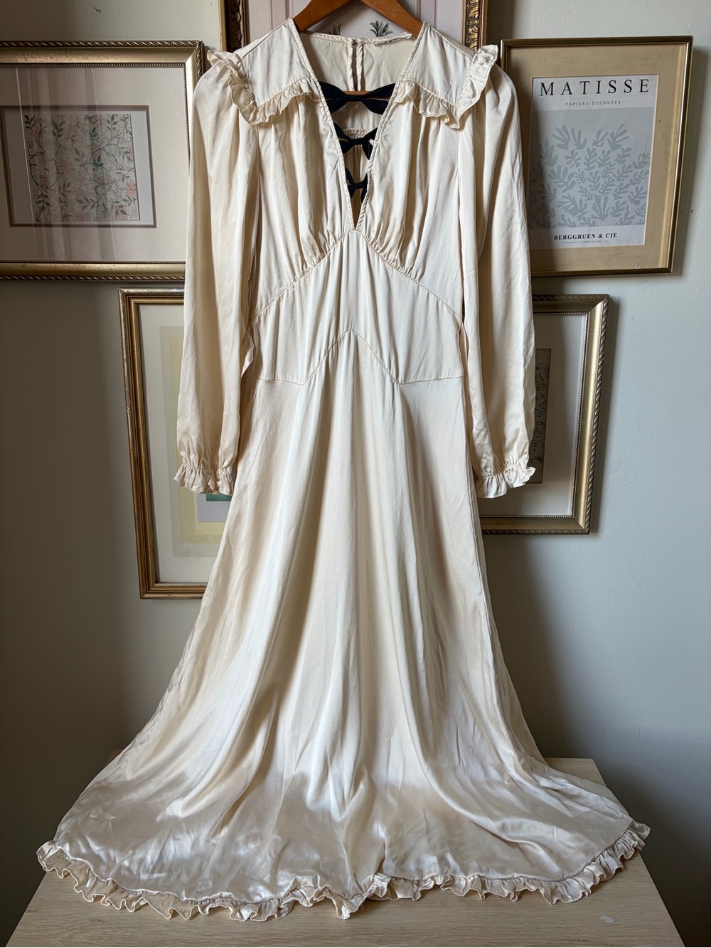 Doen Lorelei Long Sleeve Silk Midi Dress size S - Picture 8 of 16